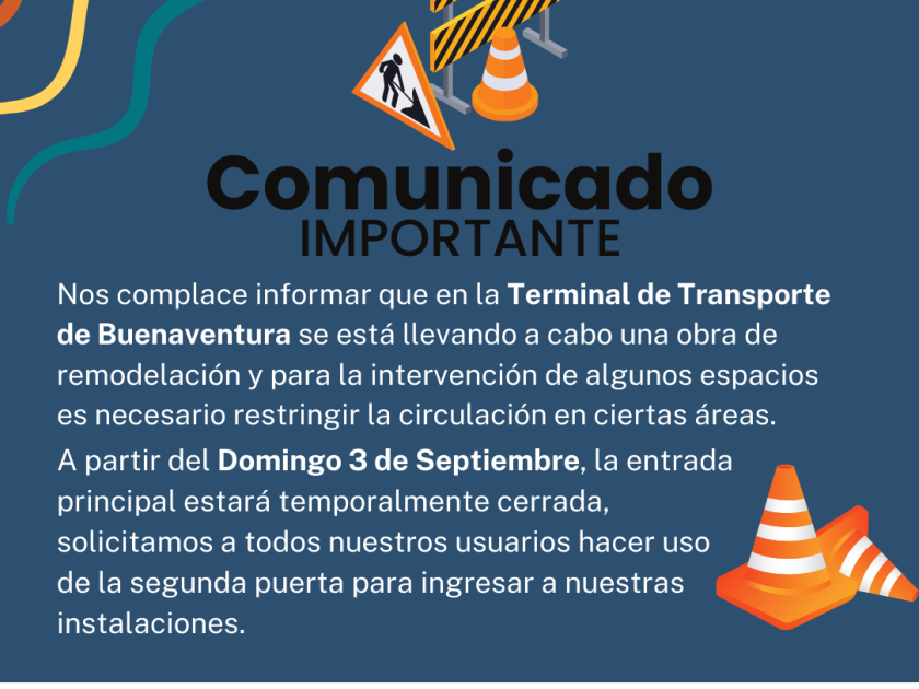 REANUDACIÓN DE OBRAS EN LA TERMINAL DE TRANSPORTE DE BUENAVENTURA